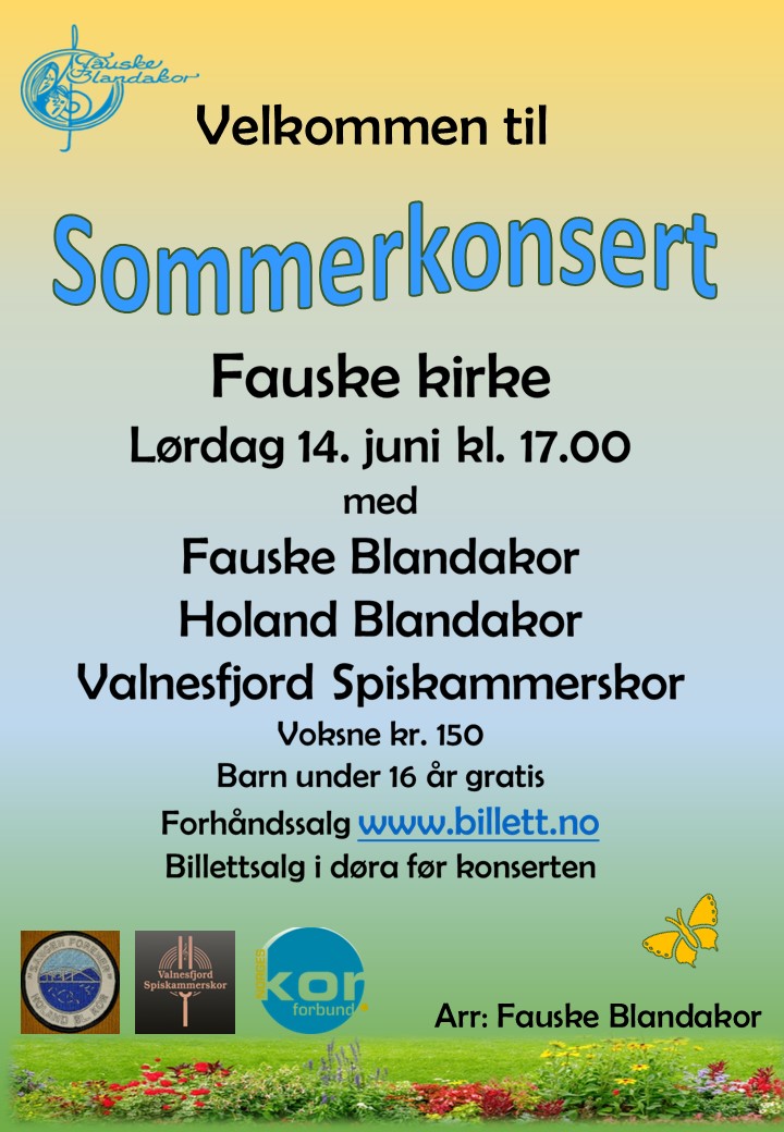 Sommerkonsert med tre kor 14. juni